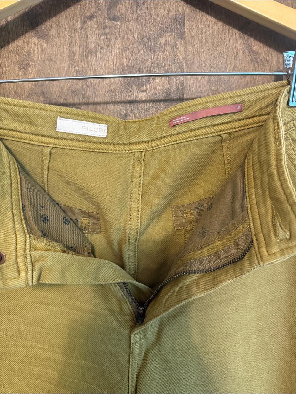 Pilcro Wide Leg Pants in Mustard Yellow - Picture 3 of 4